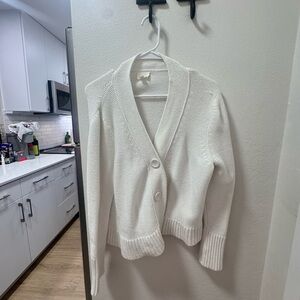 Cyrus Cream Button-Front Shawl Cardigan